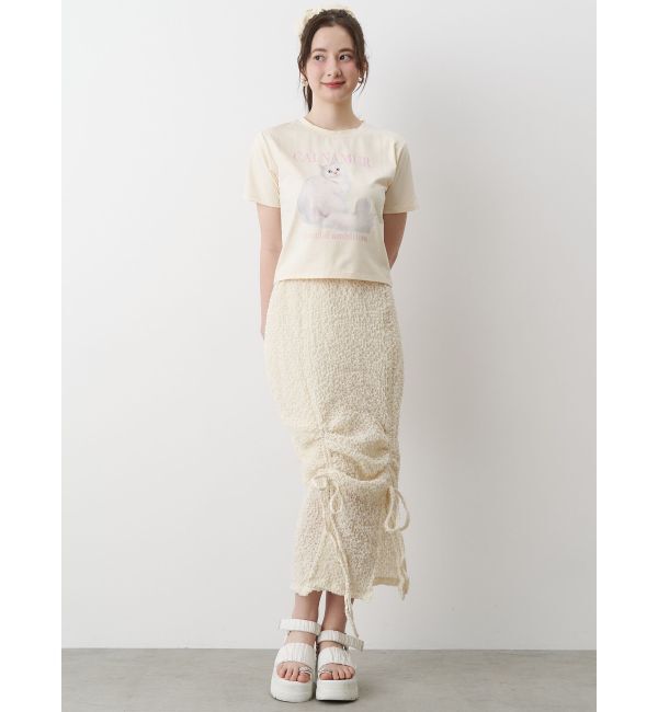 CALNAMUR「SHINY GATHER STRAIGHT SK/シャイニーギャザーストレートスカート」|スカート|