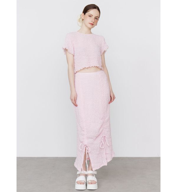 CALNAMUR「SHINY GATHER STRAIGHT SK/シャイニーギャザーストレートスカート」|スカート|