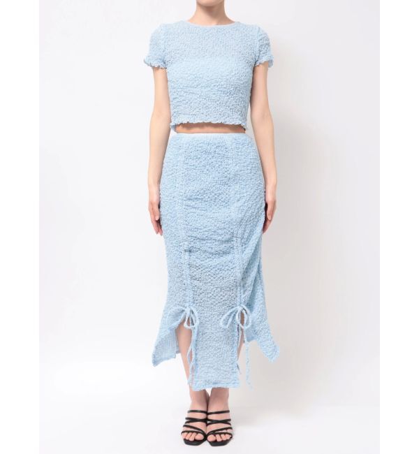 CALNAMUR「SHINY GATHER STRAIGHT SK/シャイニーギャザーストレートスカート」|スカート|