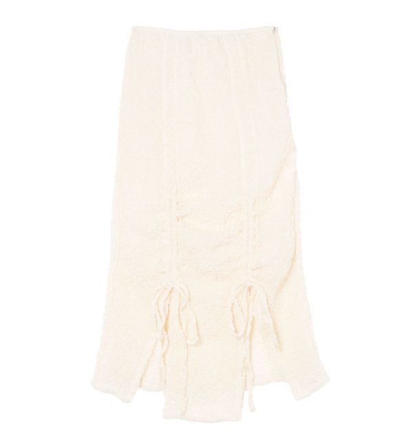 CALNAMUR「SHINY GATHER STRAIGHT SK/シャイニーギャザーストレートスカート」|スカート|ライトイエロー