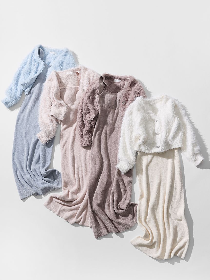 SNIDEL HOME「シャギーカーディガン&times;ワンピースセット」|ルームウェア|