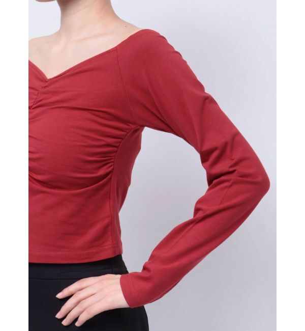 RESEXXY「デコルテギャザーカットトップス」|Tシャツ・カットソー|