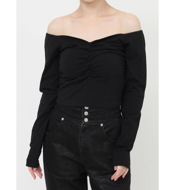 RESEXXY「デコルテギャザーカットトップス」|Tシャツ・カットソー|