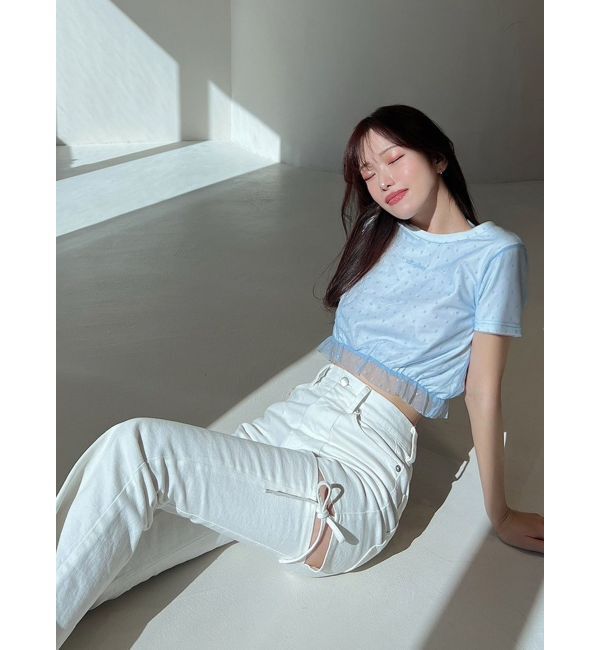 RESEXXY「ドットチュールレイヤードTシャツ」|Tシャツ・カットソー|