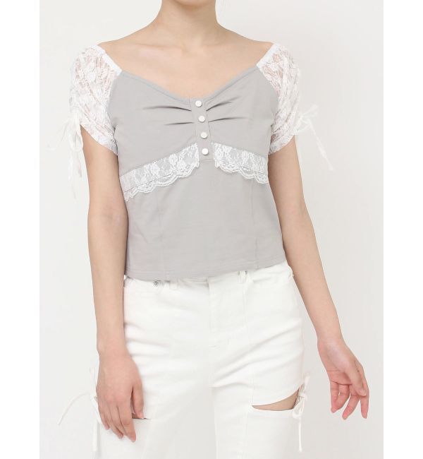 RESEXXY「レースドッキングTシャツ」|Tシャツ・カットソー|