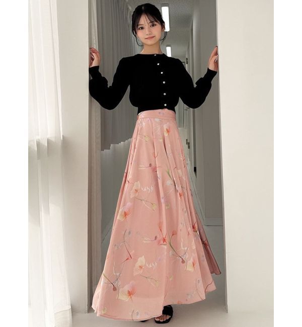 RESEXXY「【memorif.】フラワーロングフレアスカート」|スカート|