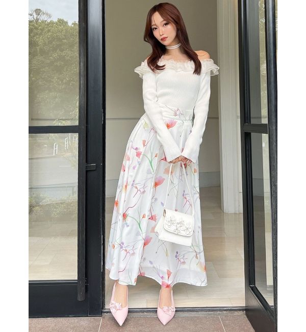 RESEXXY「【memorif.】フラワーロングフレアスカート」|スカート|