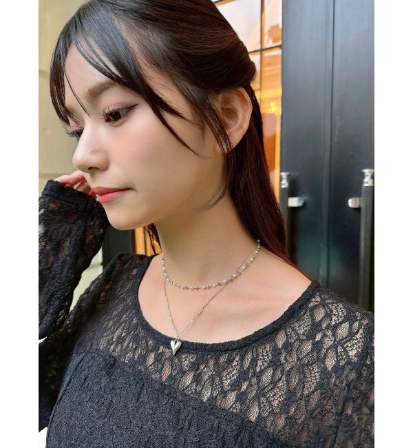 RESEXXY「ポイントハートパールストーンネックレス」|ネックレス|