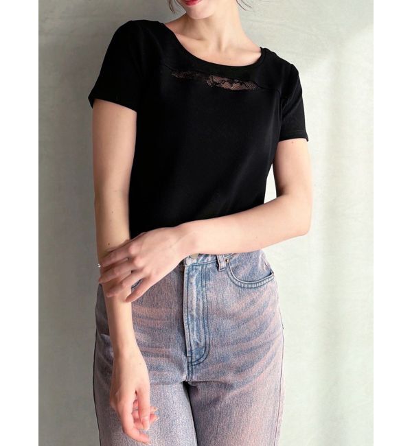 RESEXXY「ポイントレースTシャツ」|Tシャツ・カットソー|ブラック
