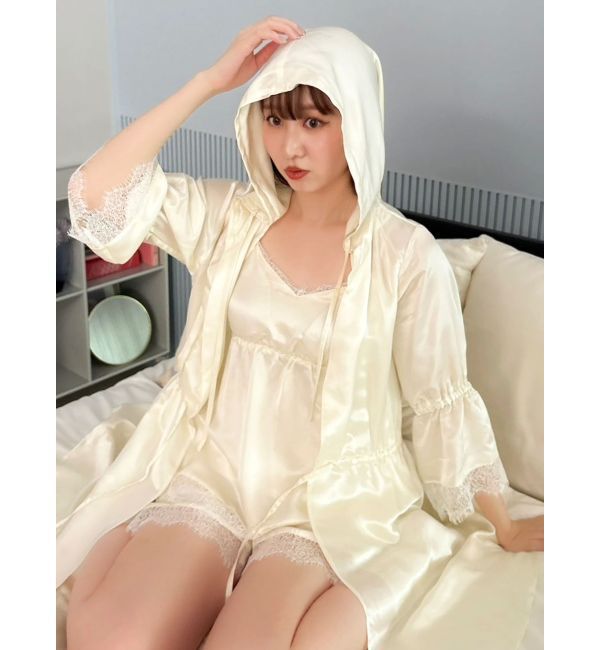 dazzlin「【吉田朱里】シルクランジェリーライクショートパンツ」|ルームウェア|