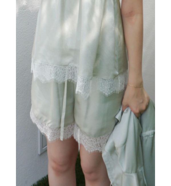 dazzlin「【吉田朱里】シルクランジェリーライクショートパンツ」|ルームウェア|グレー