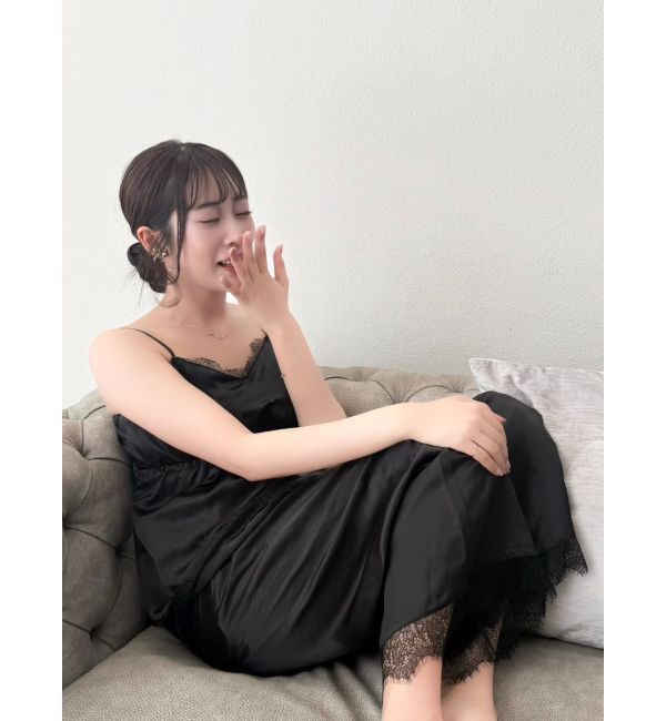 dazzlin「【吉田朱里】シルクランジェリーライクロングパンツ」|ルームウェア|