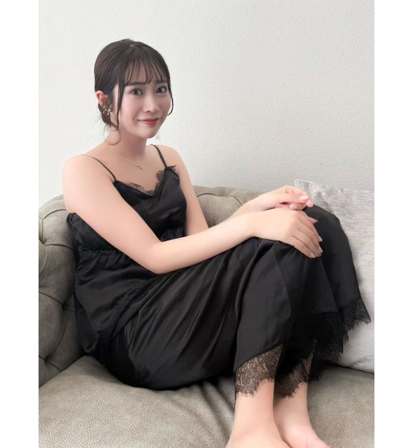 dazzlin「【吉田朱里】シルクランジェリーライクロングパンツ」|ルームウェア|