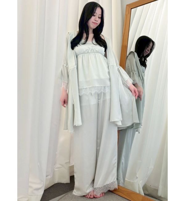 dazzlin「【吉田朱里】シルクランジェリーライクロングパンツ」|ルームウェア|
