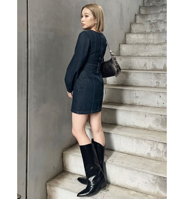 MURUA「カーブステッチミニワンピース」|ワンピース|