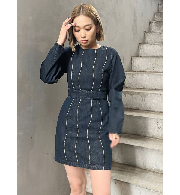 MURUA「カーブステッチミニワンピース」|ワンピース|