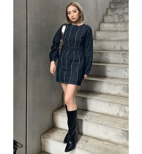 MURUA「カーブステッチミニワンピース」|ワンピース|