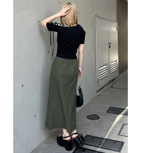 MURUA「レースアップハーフリブニット」|ニット・セーター|