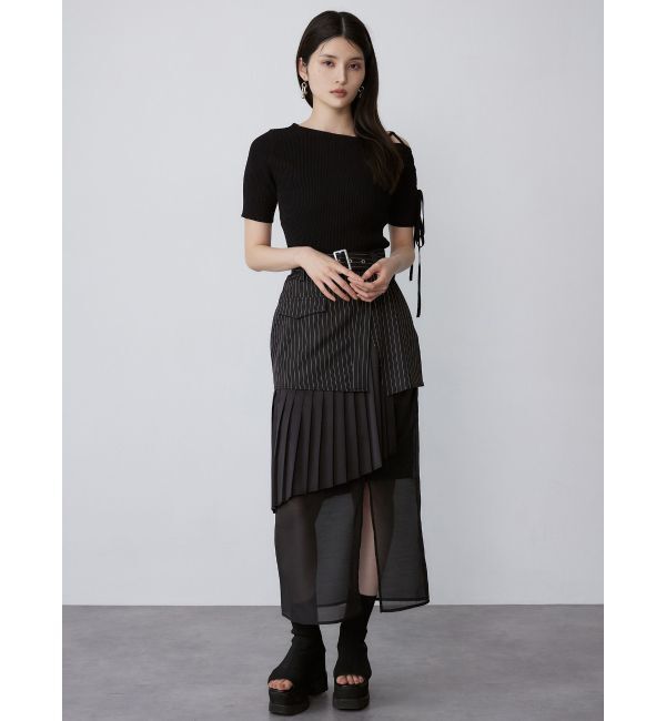 MURUA「レースアップハーフリブニット」|ニット・セーター|