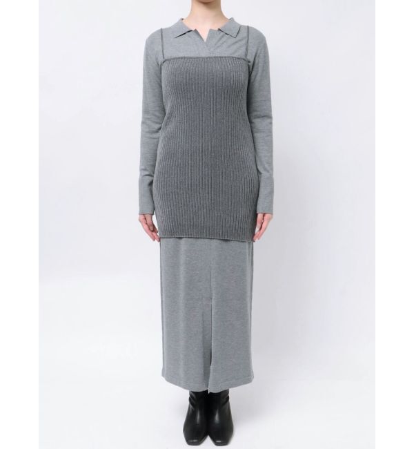 LAGUNAMOON「ベロアライクレイヤードニットワンピース」|ワンピース|