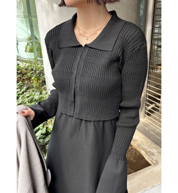 LAGUNAMOON「カラーカーデフォルムニットワンピース」|ワンピース|