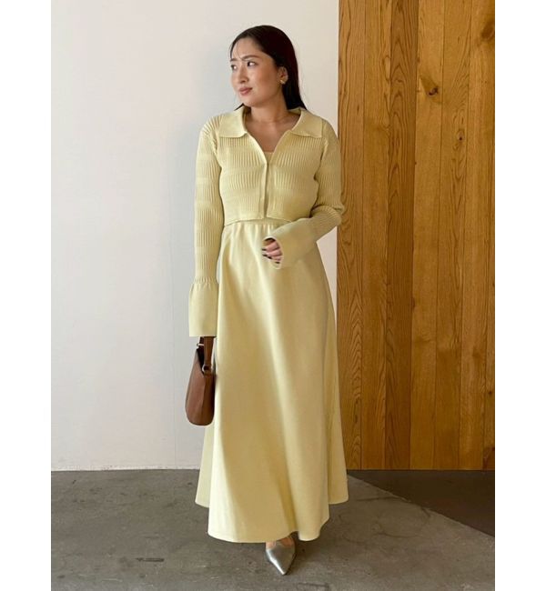 LAGUNAMOON「カラーカーデフォルムニットワンピース」|ワンピース|