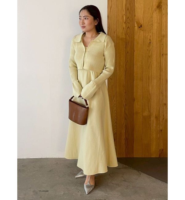 LAGUNAMOON「カラーカーデフォルムニットワンピース」|ワンピース|