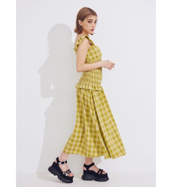 EVRIS「2WAYティアードチェックロングワンピース」|ワンピース|