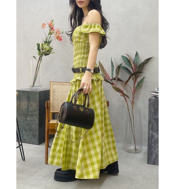 EVRIS「2WAYティアードチェックロングワンピース」|ワンピース|