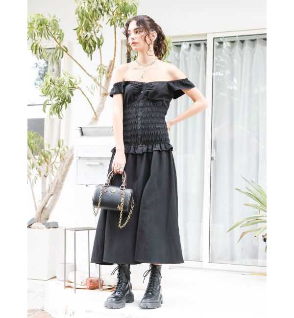 EVRIS「2WAYティアードチェックロングワンピース」|ワンピース|