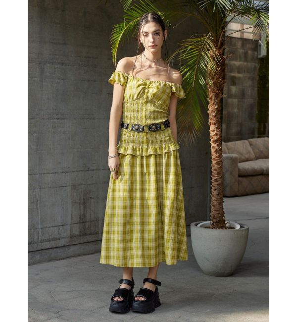 EVRIS「2WAYティアードチェックロングワンピース」|ワンピース|