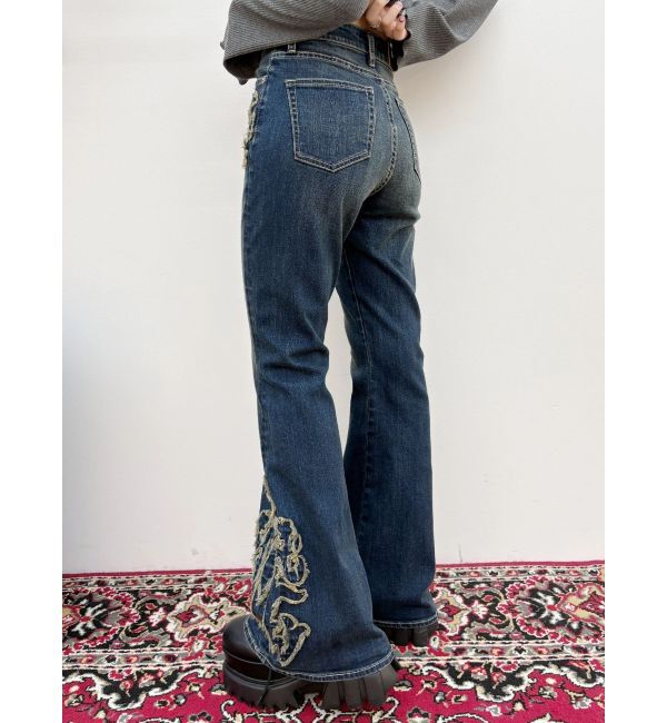 EVRIS「ウエスタンデザインフレアデニムパンツ」|デニム|