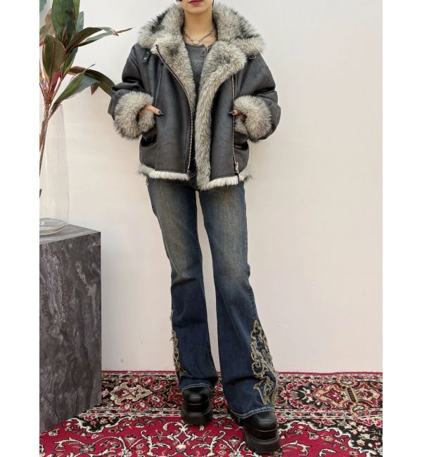 EVRIS「ウエスタンデザインフレアデニムパンツ」|デニム|