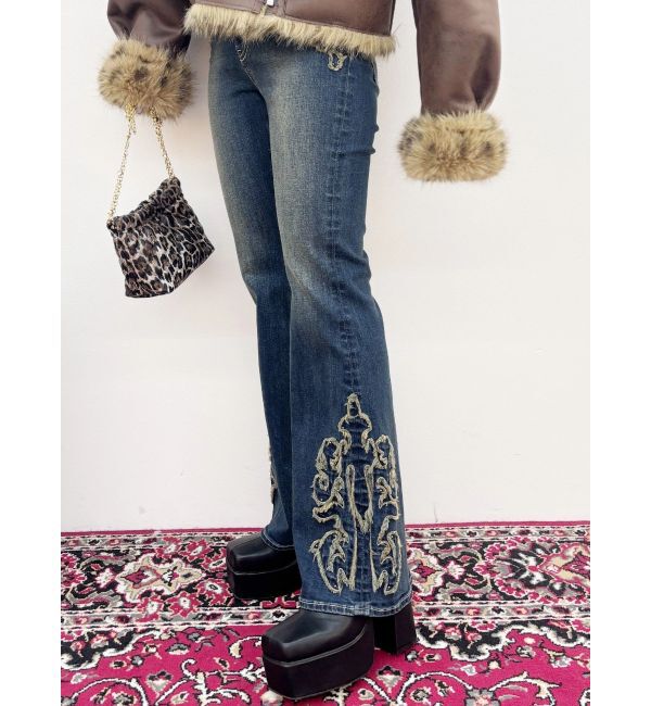 EVRIS「ウエスタンデザインフレアデニムパンツ」|デニム|