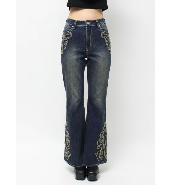 EVRIS「ウエスタンデザインフレアデニムパンツ」|デニム|