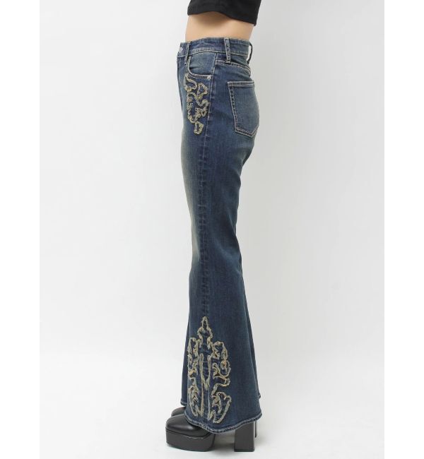 EVRIS「ウエスタンデザインフレアデニムパンツ」|デニム|