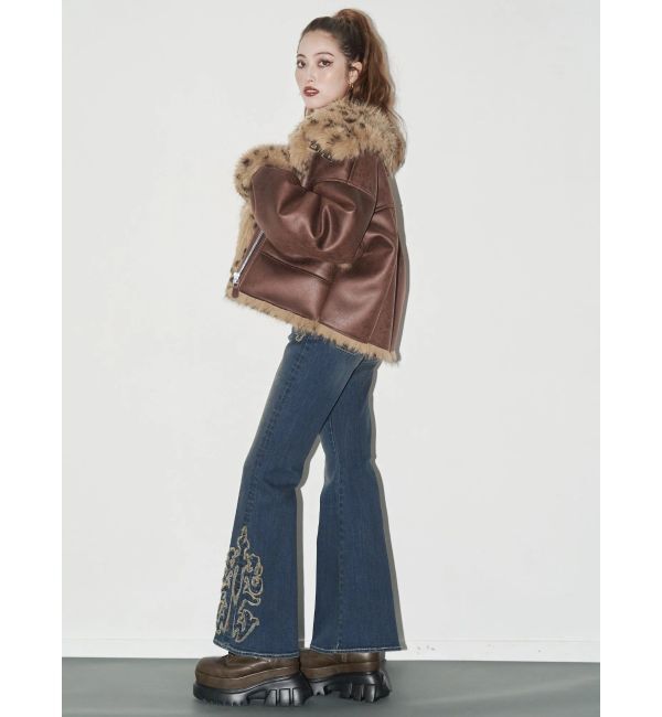 EVRIS「ウエスタンデザインフレアデニムパンツ」|デニム|