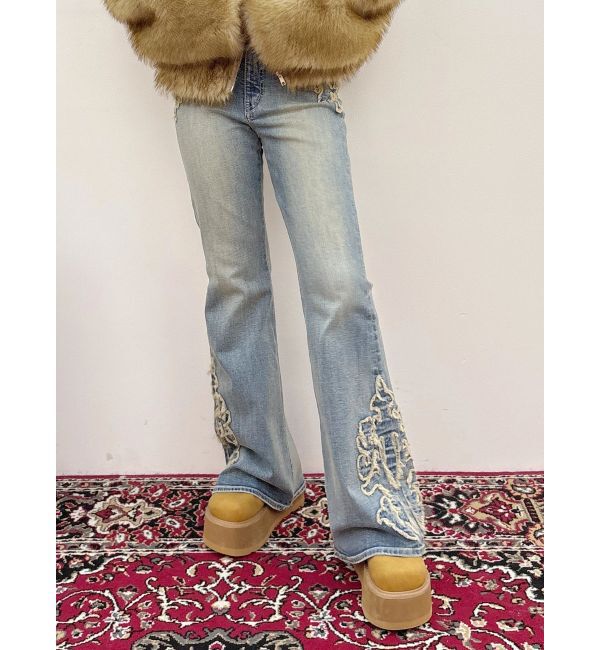 EVRIS「ウエスタンデザインフレアデニムパンツ」|デニム|