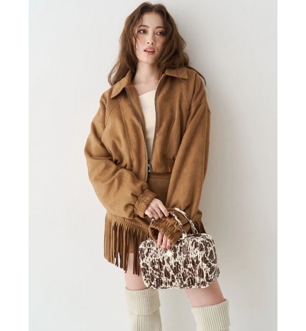 EVRIS「フェイクスウェードボリュームショートブルゾン【セットアップ着用可能】」|ブルゾン・スタジャン|