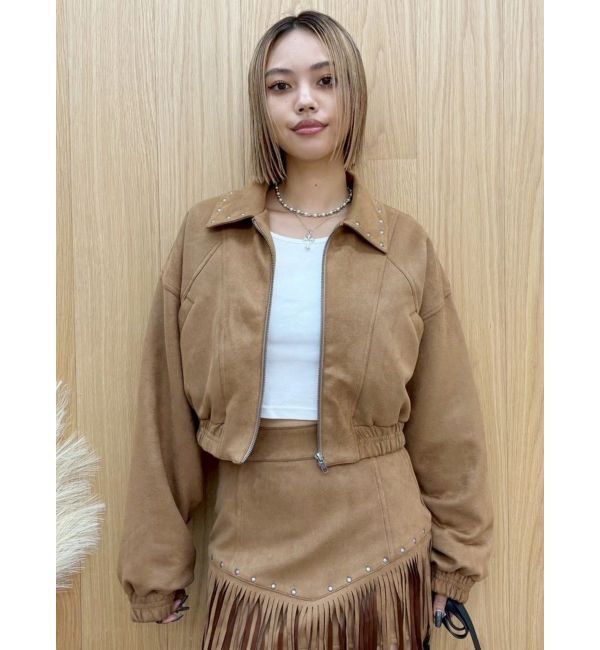 EVRIS「フェイクスウェードボリュームショートブルゾン【セットアップ着用可能】」|ブルゾン・スタジャン|