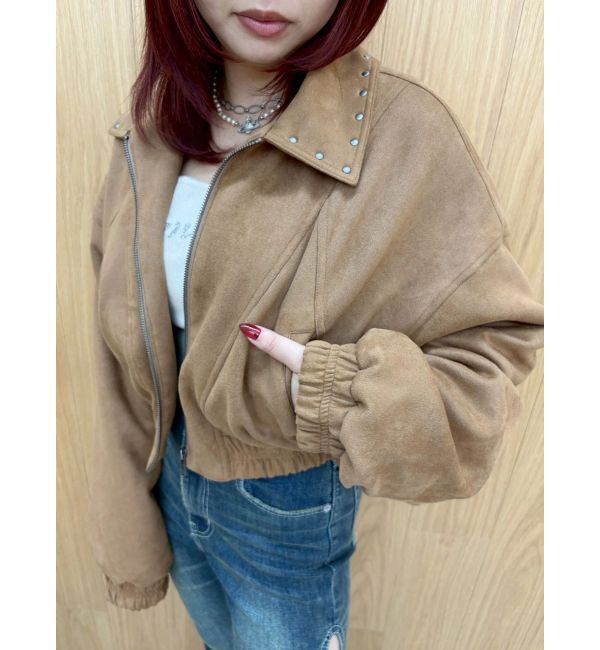 EVRIS「フェイクスウェードボリュームショートブルゾン【セットアップ着用可能】」|ブルゾン・スタジャン|