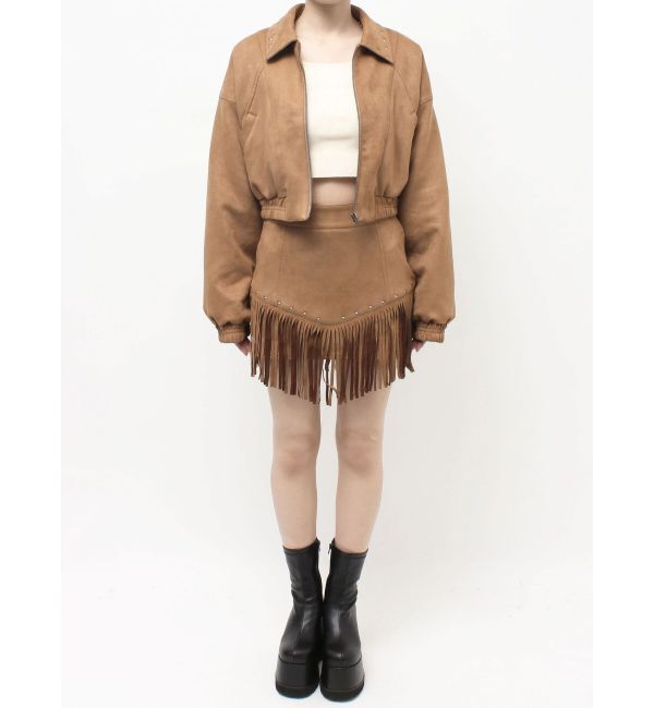 EVRIS「フェイクスウェードボリュームショートブルゾン【セットアップ着用可能】」|ブルゾン・スタジャン|