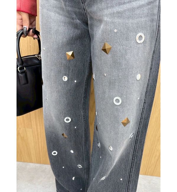 EVRIS「MIX MOTIF ワイドデニムパンツ」|デニム|