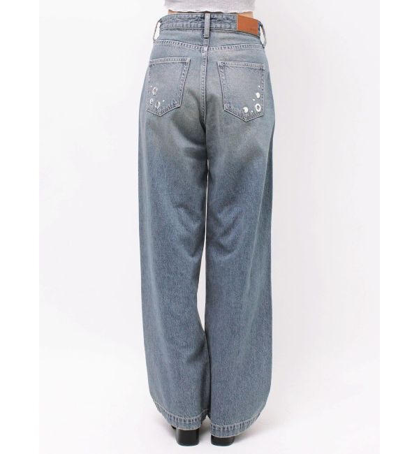 EVRIS「MIX MOTIF ワイドデニムパンツ」|デニム|