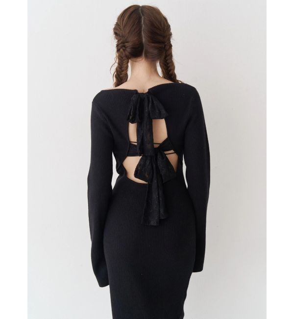 EVRIS「バックリボンロングニットワンピース」|ワンピース|