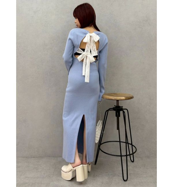 EVRIS「バックリボンロングニットワンピース」|ワンピース|
