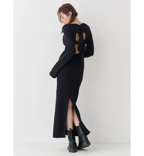 EVRIS「バックリボンロングニットワンピース」|ワンピース|