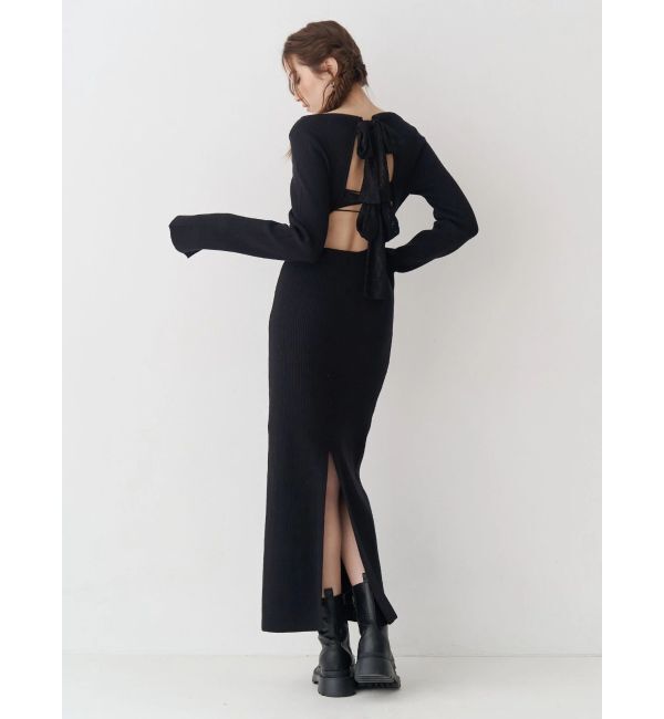 EVRIS「バックリボンロングニットワンピース」|ワンピース|
