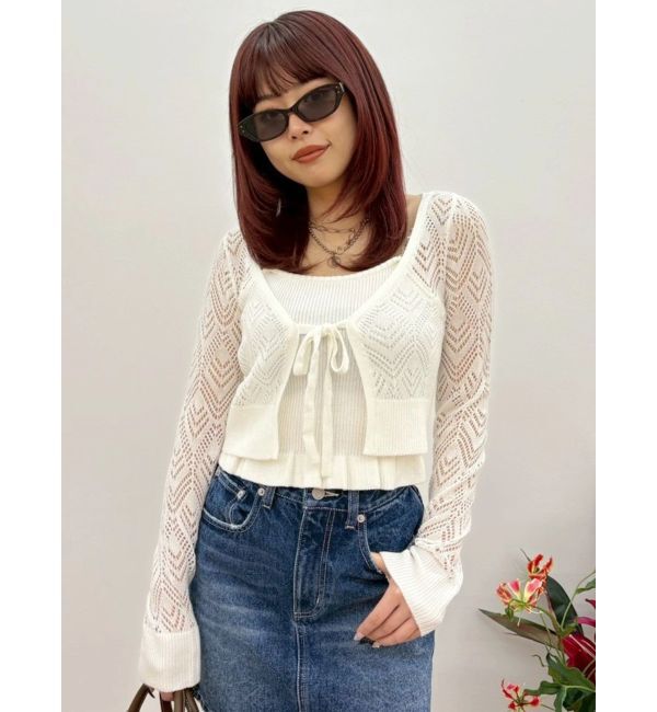 EVRIS「ビスチェアンサンブルニットトップス」|ニット・セーター|ホワイト