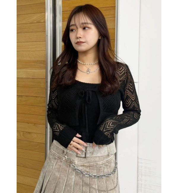 EVRIS「ビスチェアンサンブルニットトップス」|ニット・セーター|ブラック